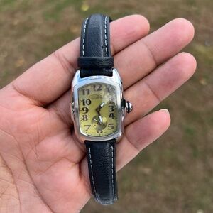 Invicta  Lupah Watch Women 28mm Silver tone Green Dial with leather strap